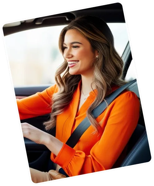 Oranje jonge dame rijlessen