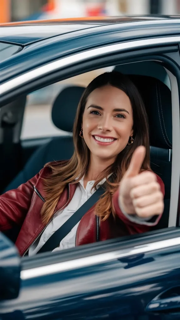 Vrouw met duim omhoog Rijmaster